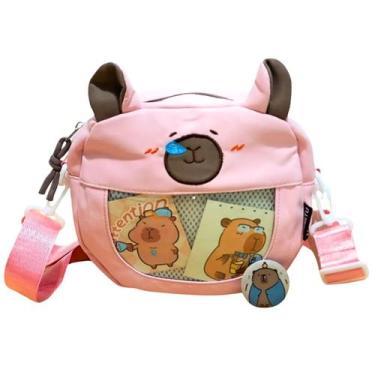 Imagem de Bolsa infantil capivara tranversal para menina versátil regulavel com 