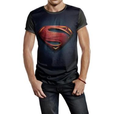 Imagem de Camisa Masculina Superman Super Homem Ref:164 - smoke, Preto, GG