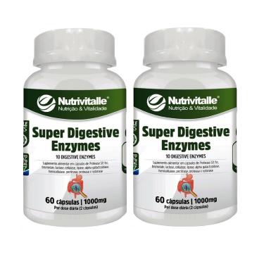 Imagem de KIT 02 SUPER DIGESTIVE ENZYMES 1000MG 60CAPS NUTRIVITALLE