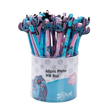 Imagem de Lapis Preto Redondo Decorado Stitch Top Hb Com Borracha Pote-36-100186