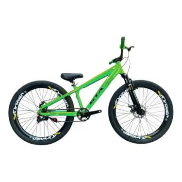 Imagem de Bicicleta Aro 26 Gta Rebel Freeride Downhill Single Aro Vmaxx Freio a Disco Pneu Flame (Verde - Pneu preto, 14)