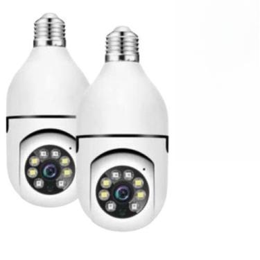 Imagem de Kit Câmera Segurança Prova D'água Infravermelho Lâmpada Sem Fio Wifi (2 CÂMERA)