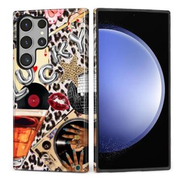 Imagem de MQJCYB Capa para Samsung Galaxy S23 Ultra, híbrida, resistente, 2 em 1, de corpo inteiro, resistente, à prova de choque, capa brilhante para Samsung Galaxy S23 Ultra Retro 8 bolas disco colagem