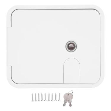 Imagem de Keenso Tampa do Cabo RV, Porta de Acesso Elétrico Escotilha do Cabo de Alimentação RV 145 X 116 Mm Montagem Embutida Com Trava de Aço Inoxidável e 2 Chaves para Iate de Trailer