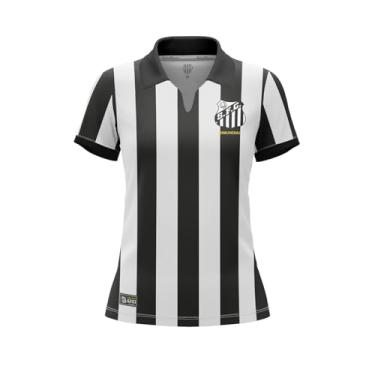 Imagem de RetrôMania Camisa Feminina Santos Bimundial Listrado 62/63