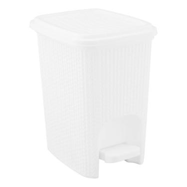 Imagem de 2X Lixeira Com Pedal Trama Branca 7L Plasútil