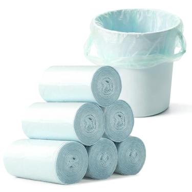 Imagem de Sacos de lixo de 1 litro, mini sacos de lixo fortes para mini lixeira de mesa, 180 unidades (6 rolos), com alça (verde)