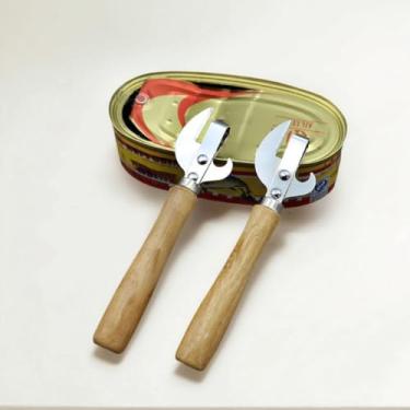 Imagem de 2 peças de abridor de latas, corte lateral manual, lata clássica e abridor de lata para restaurante, casa, acampamento, pequeno