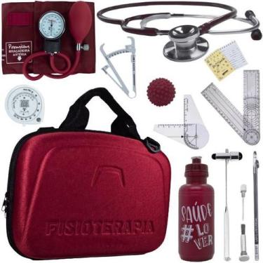 Imagem de Kit Maleta Fisioterapia Lisa Goniômetro Pequeno Grande Martelo Buck Ad