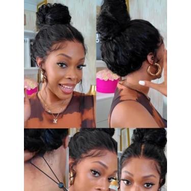 Imagem de Julia Hair Peruca Water Wave 18 x 5 Bye Knots sem cola com cabelo de bebê HD Lace Pré tudo com cordão Perucas de cabelo humano pré arrancado pré cortado nós descoloridos Coloque e vá natural linha do