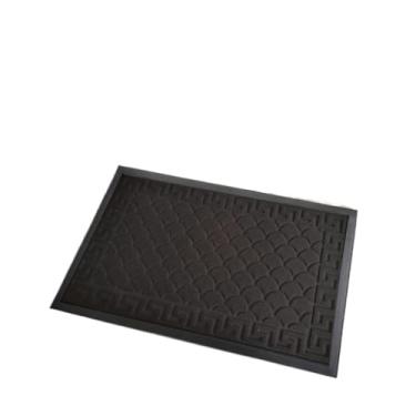 Imagem de Tapete Porta, Capacho Tapete Emborrachado Sala Banheiro Porta de Entrada Antiderrapante(45x75cm)(Ilhas Preta)