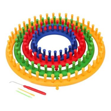 Imagem de CarpNettore Conjunto de 4 Teares Circulares para Tricô, Máquina de Tricô de Tamanhos Variados para Artesanato DIY.