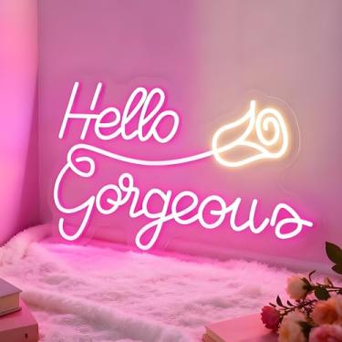 Imagem de Neonawall Neon Sign for Wall Decor Light Up Letters Business Led Sign Birthday Party Gifts Led Decorative Night Signs Girls Dressing Room Decor Photo Prop for Beauty Hair Nair Salons (Hello Gorgeous)
