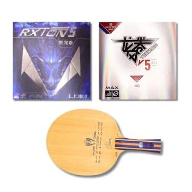 Imagem de Loki K1 Raquete Clássica de Tênis de Mesa Profissional com Borrachas Rxton5 e Reactor Tornado, 5 Folhas de Madeira e 2 Carbono, Montada, ITTF Aprovada