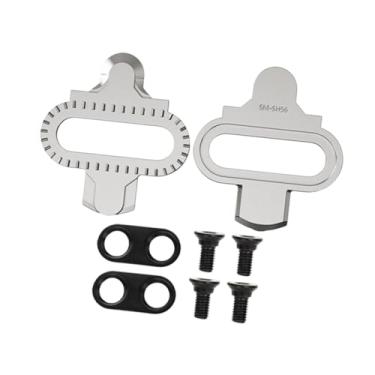 Imagem de Baoblaze Conjunto de 2 presilhas para bicicleta, presilhas para pedal de mountain bike, para bicicleta para sapatos de ciclismo para SPD clipless, Prata
