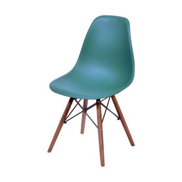 Imagem de Cadeira Boxbit Drk Base Em Madeira Azul Petróleo