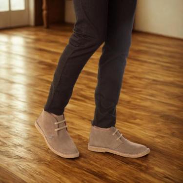 Imagem de Bota masculina feminina casual couro camurça sola borracha látex - Dal