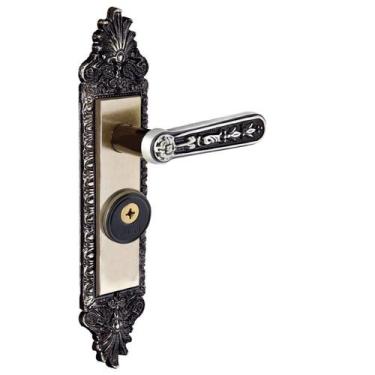 Imagem de Fechadura Tetra Alavanca S40mm Latonado Colonial Aliança - Aliança Met