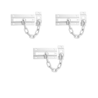 Imagem de 3 Fecho Trinco Segurança Pega Ladrão Com Corrente Para Porta