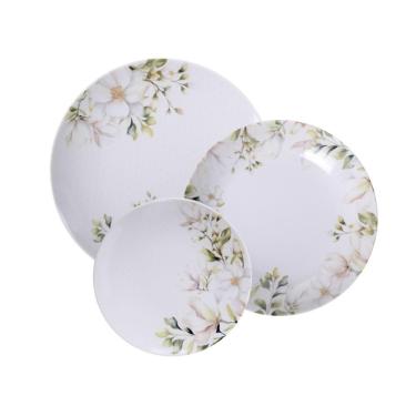 Imagem de Jogo De Pratos Tramontina Magnólia Em Porcelana Decorada 12 Peças