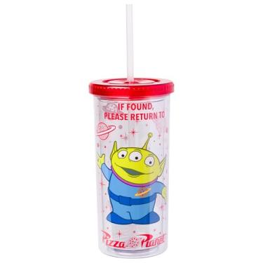 Imagem de Silver Buffalo Toy Story Return to Pizza Planet 590 ml Copo de plástico alto frio com tampa e canudo