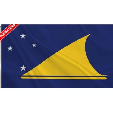 Imagem de HVATLTL Bandeira de barco Tokelau de 3 camadas dupla face, 30 x 45 cm, nylon 220D resistente, cores vivas, bandeiras náuticas da Nova Zelândia com 2 ilhós de latão para barco, quadriciclo, caminhão