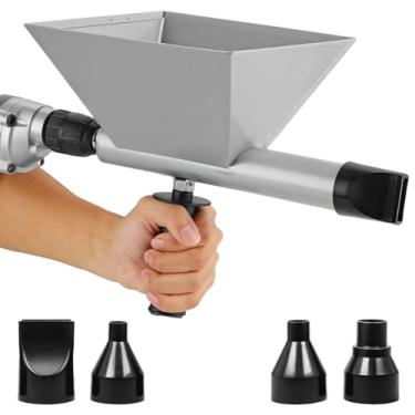Imagem de Ferramenta de argamassa com funil de aço forte e 4 bocais intercambiáveis para calafetagem precisa