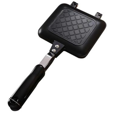 Imagem de Panini Press Grill Fogão, sanduicheira dupla face, antiaderente para waffle, assadeira, portátil, liga de alumínio, churrasqueira fácil de limpar, acampamento, cozinha, casa