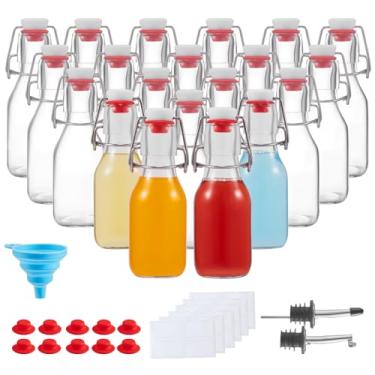 Imagem de keigocare Garrafa de cerveja de 118 ml, 20 peças, garrafas de kombucha de vidro com tampas para preparação, bebidas, vitaminas, kefi, cerveja, refrigerante, suco, kombucha, óleo, água, leite, vinagre
