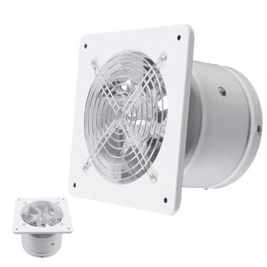 Imagem de HYZHANHONG Ventoinha de Exaustão de 7 Polegadas 50W, Ventoinha de Parede, Ventilador de Ventilação para Teto, Casa de Banho, Sótão, Janela, Cave (Branco)