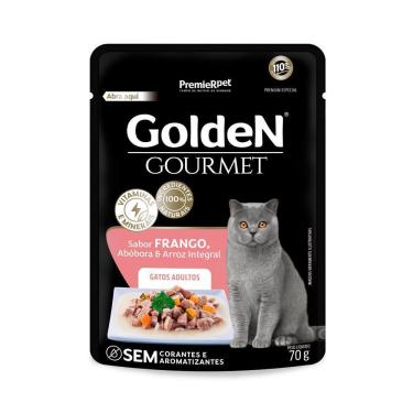 Imagem de Ração Úmida Golden Gourmet para Gatos Adultos Sabor Frango 70g
