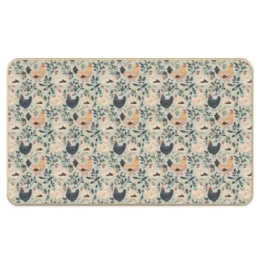 Imagem de LADOCK Tapete de porta rústico floral de linho sintético, capacho botânico Cottagecore para entrada interna ao ar livre, galo de galo de galo, tapetes de boas-vindas para porta da frente, 43 x 76 cm