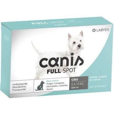 Imagem de Canis Full Spot Antipulgas Cães 5 A 10Kg C/1 Pipeta 1,00Ml - Labyes