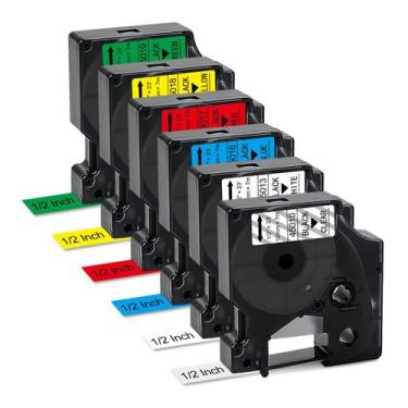 Imagem de Fita de etiqueta BOYEEZON compatível para DYMO D1 12mm 6PK