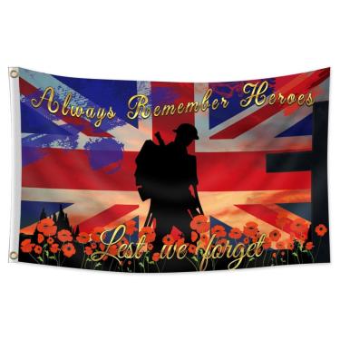 Imagem de Flag Veterans Memorial Always Remember Heroes 150x90cm