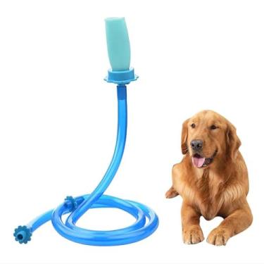 Imagem de Tubo de Água para Banho Pets Silicone Mangueira Lavagem Cães em Casa Chuveiro com Conector Macio Bico Sem Borrifo Design Flexível Confortável