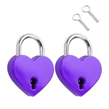 Imagem de YAODHAOD Cadeado de coração Love Lock com chaves, presente romântico para casais para aniversários, dia dos namorados, casamento - cadeado em forma de coração, lembrança de relacionamento de longa