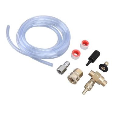 Imagem de aqxreight 4000PSI, Kit de Injetor Químico de Lavadora de Alta Pressão, Válvula Ajustável, Conector de 3/8 de Polegada, Conjunto de Mangueira de Bico Preto de 9,8 Pés, Adequado para Limpeza