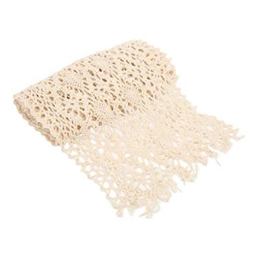 Imagem de Fita de renda fio de algodão acabamento elástico lindos acessórios decorativos requintados para roupas faça você mesmo cortina costura artesanato 5 jardas 13,5 cm de largura