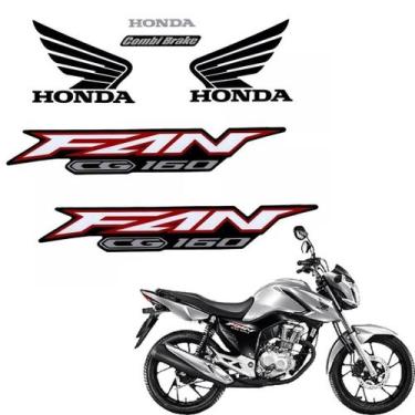 Imagem de Jogo De Adesivos Faixa Honda CG Fan 160 2023 Prata - LBM