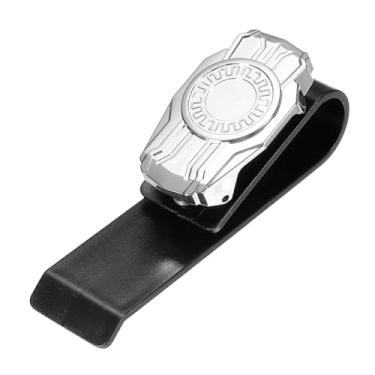 Imagem de HARFINGTON 1 peça de suporte de óculos para viseira de carro, clipe de óculos de sol de carro com uma mão para mulheres e homens, acessórios de viseira automotiva, peças de bilhete de recibo, prata