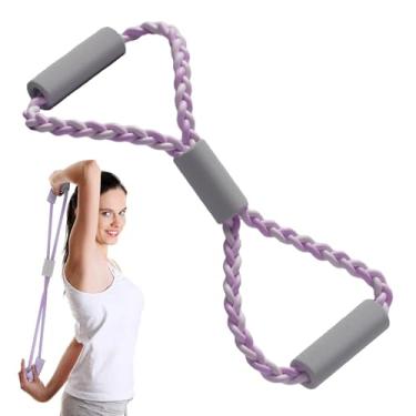 Imagem de Shakven Faixas de resistência para braços, faixas de braço para treino | Figura 8 Faixas para exercícios de braço,Equipamento de exercício de ombro, equipamento de treino elástico para costas, corda