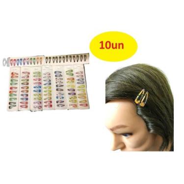 Imagem de 10 Presilhas De Cabelo Tic Tac Pequeno 3Cm Sortido Infantil - Lynx Pro