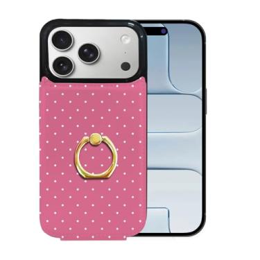 Imagem de Lyforaz Capa carteira compatível com iPhone 17 Pro Max com suporte para cartão, anel de dedo de rotação de 360°, bloqueio RFID, botões duplos protetores à prova de choque para ip17 PM 16,9 polegadas