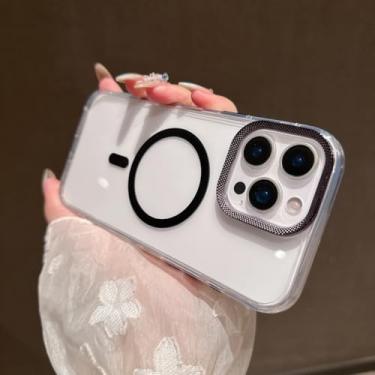 Imagem de Capa transparente com revestimento de luxo para iPhone 16, 15, 14 Plus, 13, 12, 11 Pro Max, capa protetora magnética com carregamento sem fio (para iPhone 12 Pro/1)