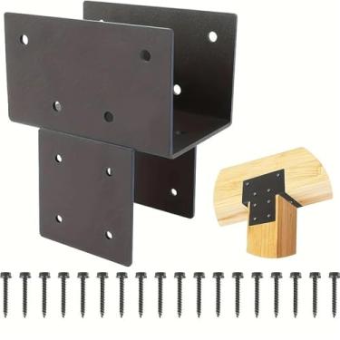 Imagem de KKSFBNKSK 3,5 x 3,5 suporte de coluna de ferro gazebo barra transversal conector de coluna de feixe