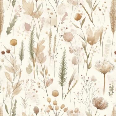 Imagem de Papel de Parede Floral para Quarto, Sala e Cozinha – Vinílico Adesivo Impermeável, Fácil Aplicação, Decoração de Interior, Estampa Romântica e Elegante (Floral 1004)