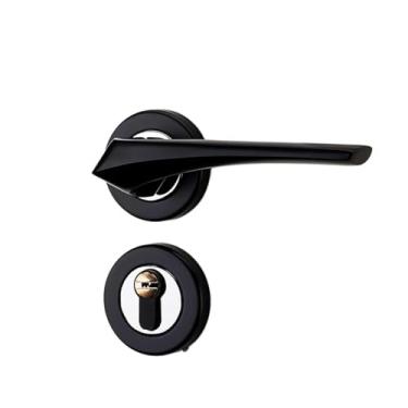 Imagem de Fechadura de porta interior quarto porta de madeira maciça fechadura silenciosa para casa (preto)