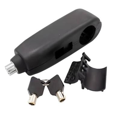 Imagem de Trava de Segurança para Moto, ABS e Metal, Preto, 15,5cm x 4cm x 5cm, Trava de Manete e Manopla, 2 Chaves Incluídas, Compatível com Manoplas até 38mm