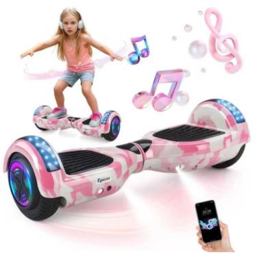 Imagem de Hoverboard skate eletrico Rosa Camuflado 6,5 com LED e Bluetooth - Ega
